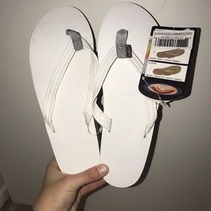Rainbow sandals, white